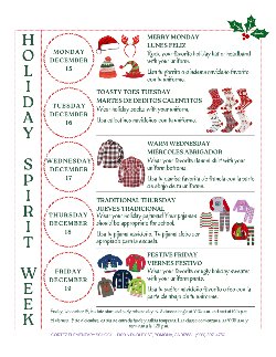 Holiday Spirit Week Flyer